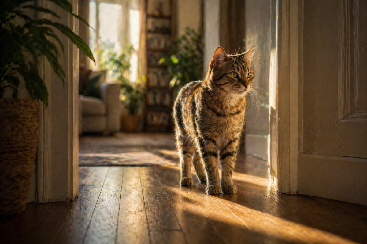 Eine Katze im Haus sehen