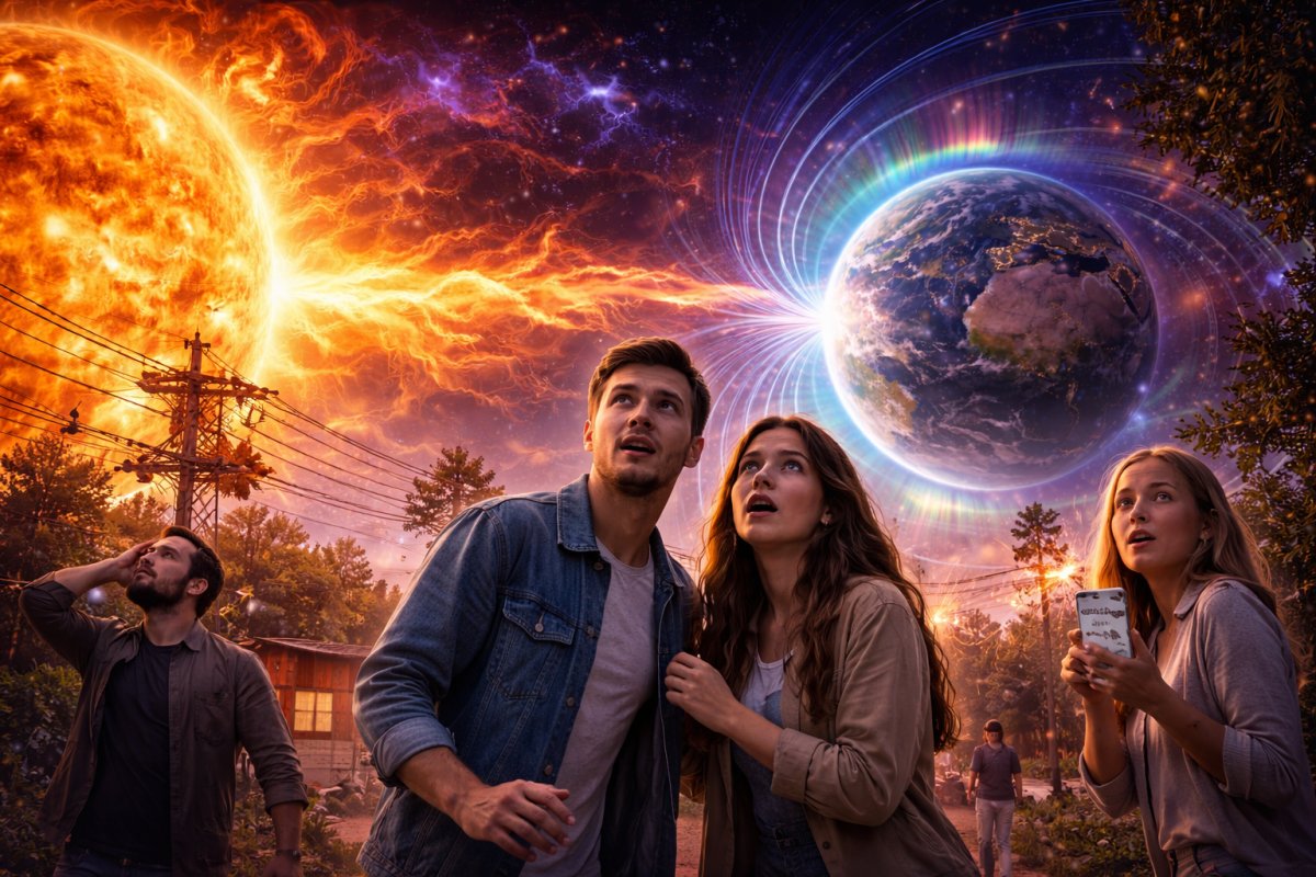 Magnetische wellen &uuml;ber der messestadt