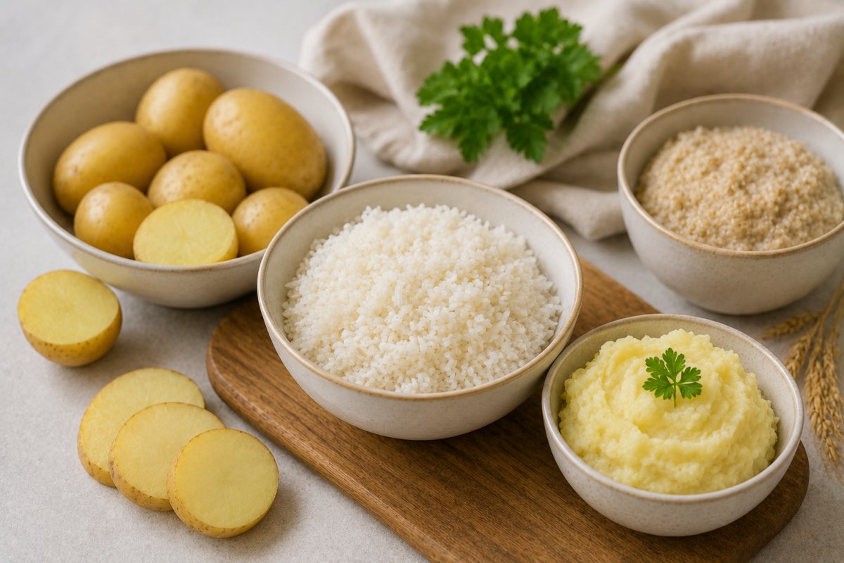 Reis, Kartoffeln und leicht verdauliche Kohlenhydrate Reis, Kartoffeln und leicht verdauliche Kohlenhydrate