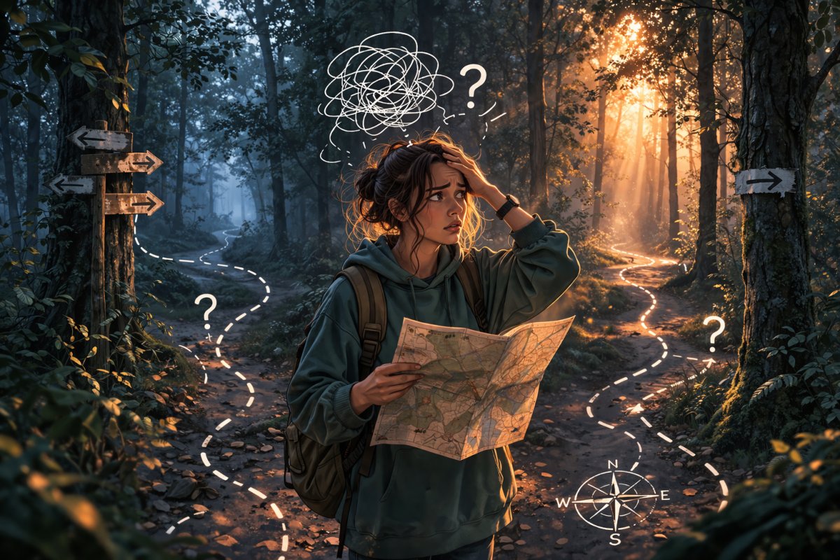 Sich im Wald verirren