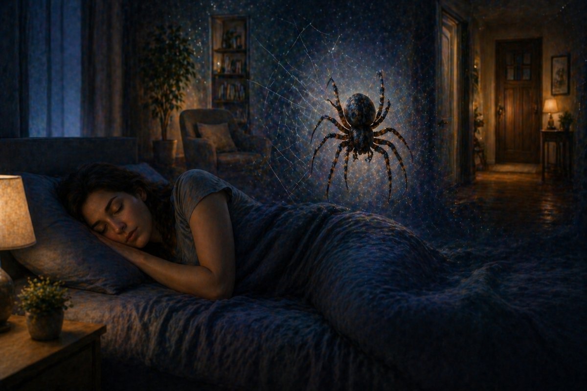 Spinne im Bett oder im eigenen Zuhause verstehen