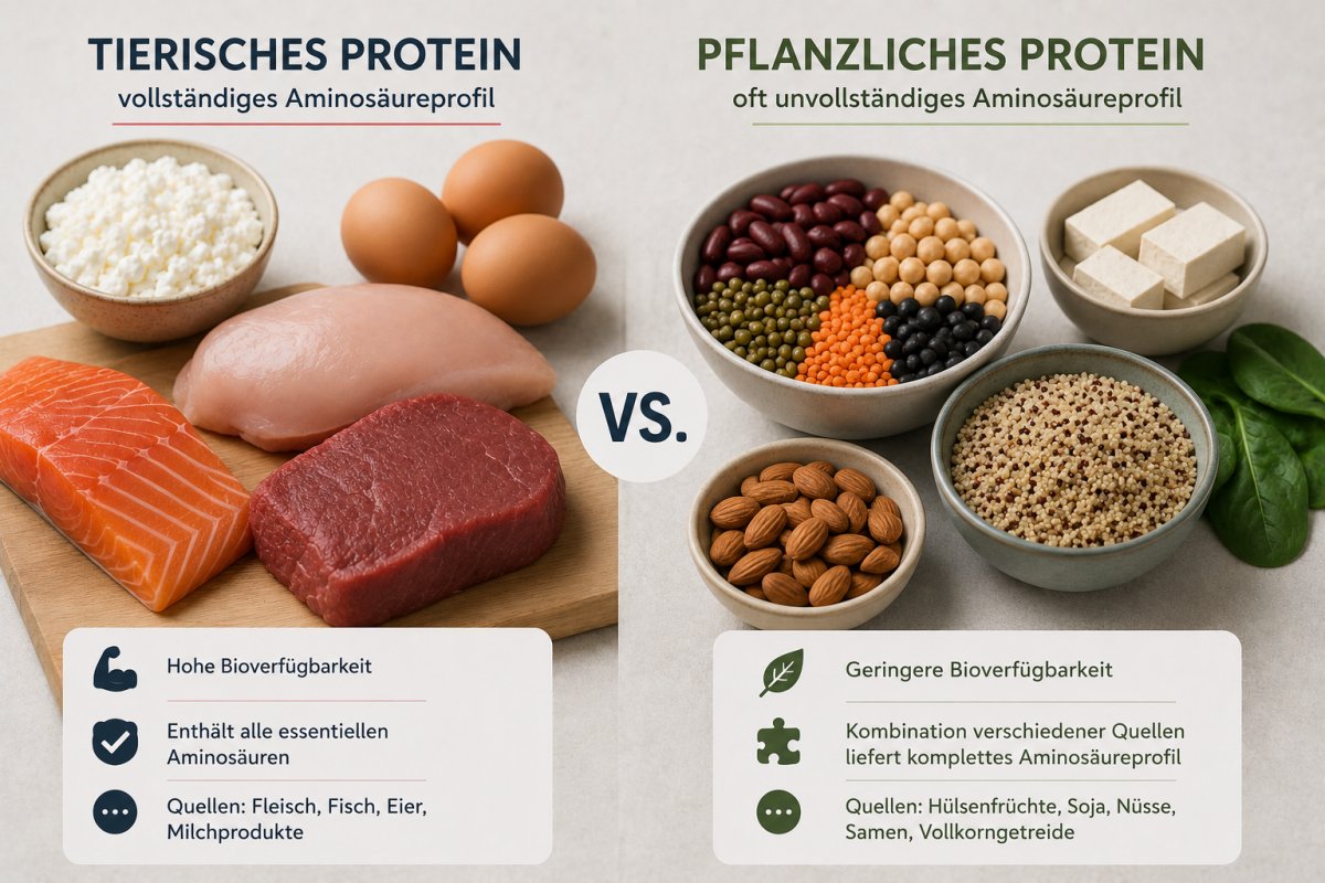 Unterschiede zwischen tierischem und pflanzlichem Protein