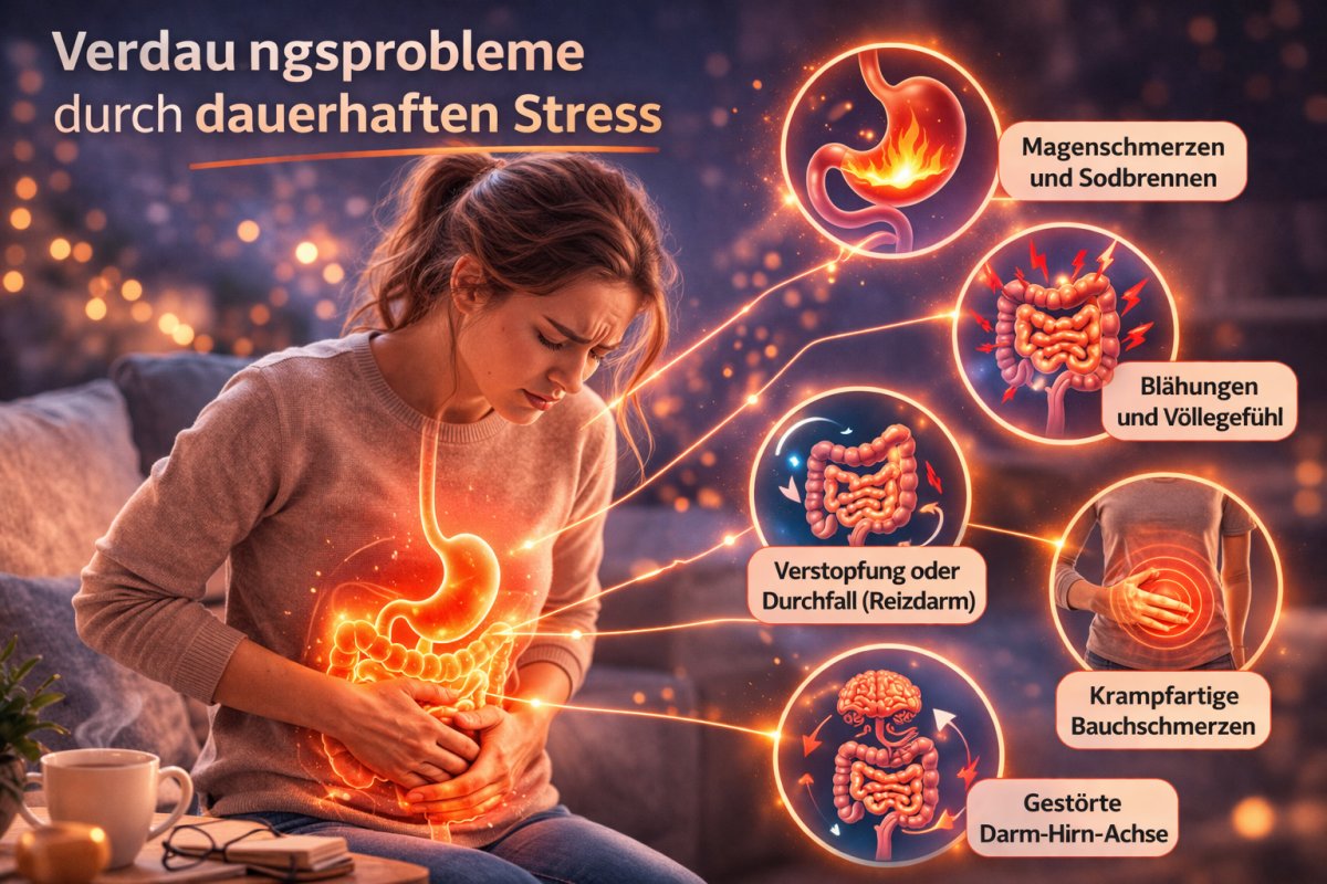 Verdauungsprobleme durch dauerhaften Stress Verdauungsprobleme durch dauerhaften Stress