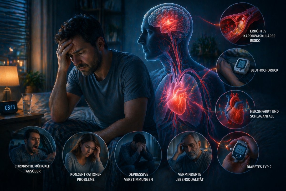 Welche Folgen unbehandelte Schlafapnoe haben kann Welche Folgen unbehandelte Schlafapnoe haben kann