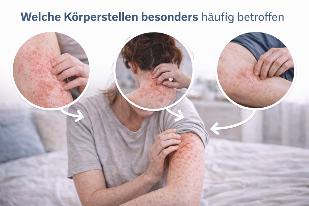 Welche Körperstellen besonders häufig betroffen sind Welche Körperstellen besonders häufig betroffen sind