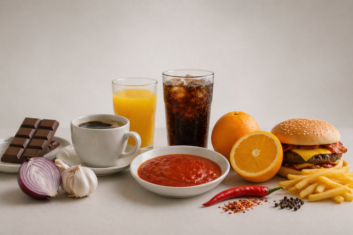 Welche Lebensmittel Reflux verschlimmern k&ouml;nnen